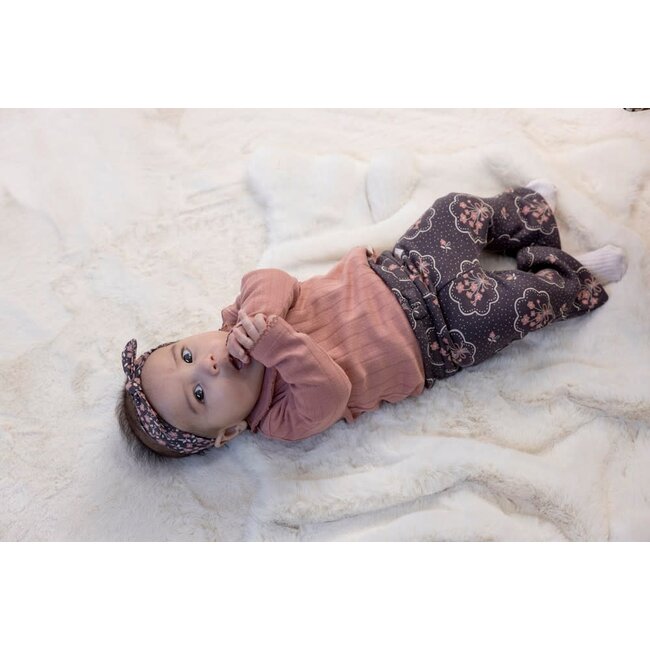 Feetje - Flare Broek AOP Antraciet - Woodland Bloom