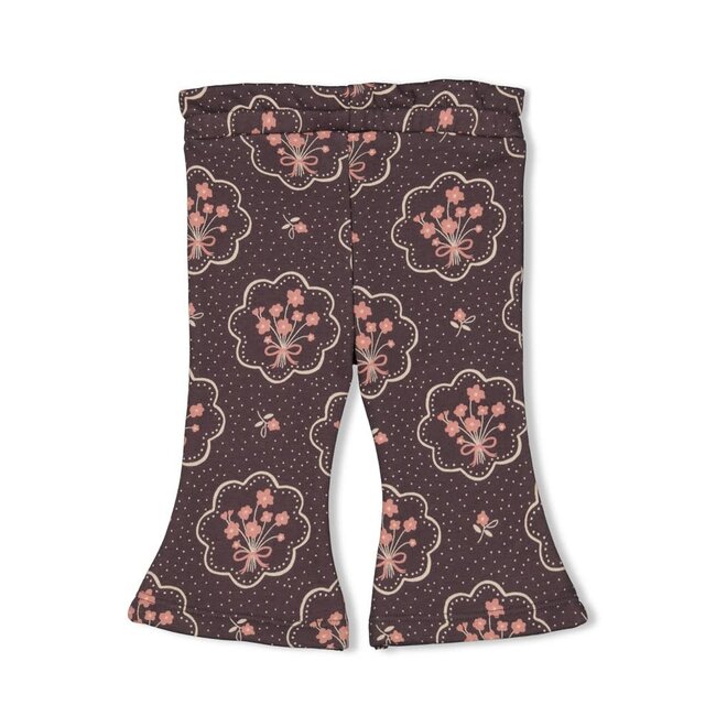 Feetje - Flare Broek AOP Antraciet - Woodland Bloom