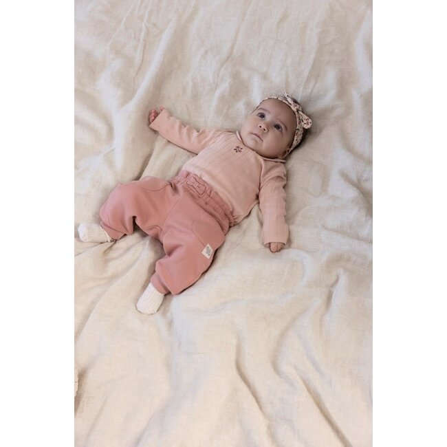 Feetje - Longsleeve Pointelle Rib Roze - Woodland Bloom