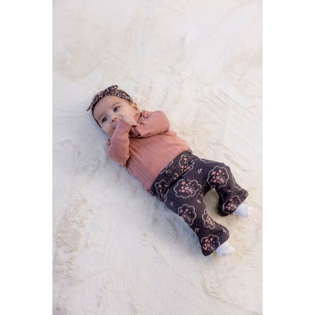 Feetje - Flare Broek AOP Antraciet - Woodland Bloom