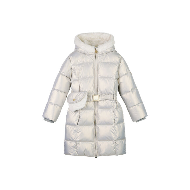 Le Chic - Long Coat + Furry Bag Bodhi - Silver Shadow