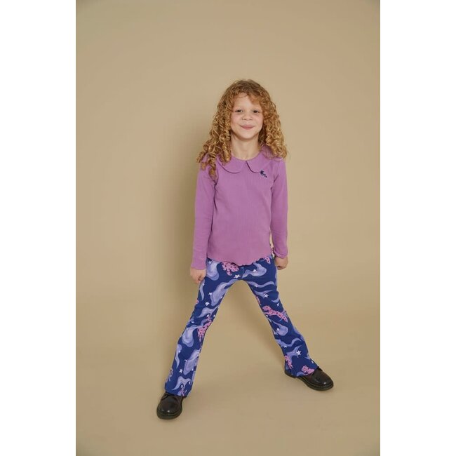 Jubel - Flared Broek AOP Indigo - Wild Soul