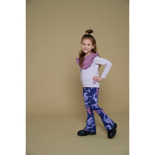 Jubel - Flared Broek AOP Indigo - Wild Soul
