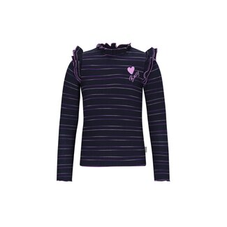 B.Nosy B.Nosy - Top wit Ruffles Tonya - Navy Violet Stripe