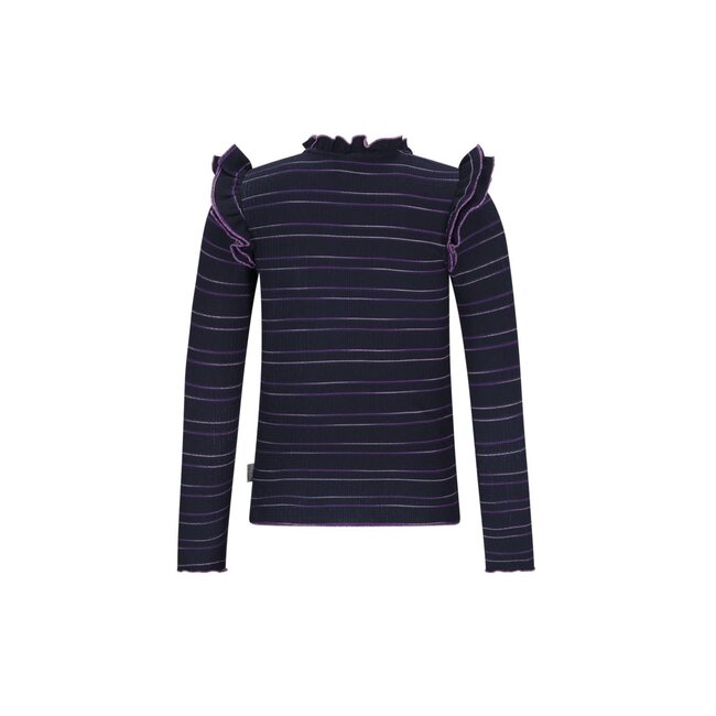 B.Nosy - Top wit Ruffles Tonya - Navy Violet Stripe