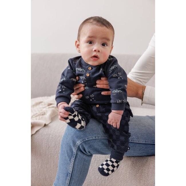 Feetje - Sweater AOP Marine - Let's Go!