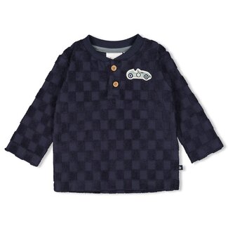 Feetje Feetje - Longsleeve Ruit Badstof Marine - Let's Go!