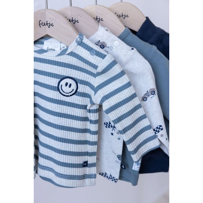 Feetje - Longsleeve AOP Offwhite Melange - Let's Go!