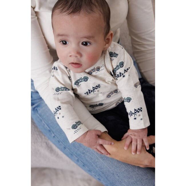 Feetje - Longsleeve AOP Offwhite Melange - Let's Go!