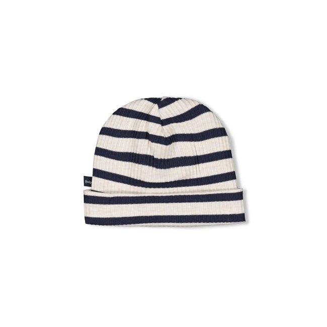 Feetje - Mutsje Rib met Streep Marine - Let's Go!