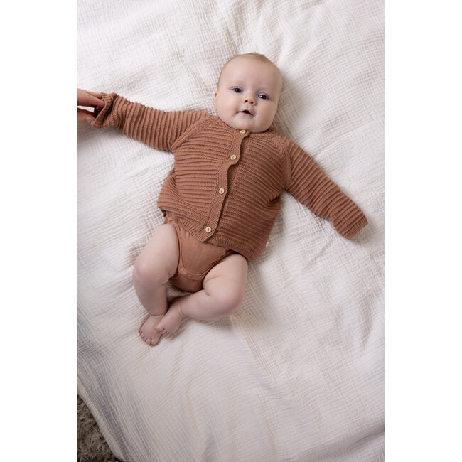 Petite Maison - Knitted Button Up Cardigan Kiki - Caramel
