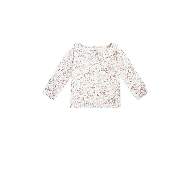 Petite Maison - Longsleeve with Ruffle Detail Kaya - AOP Leaves