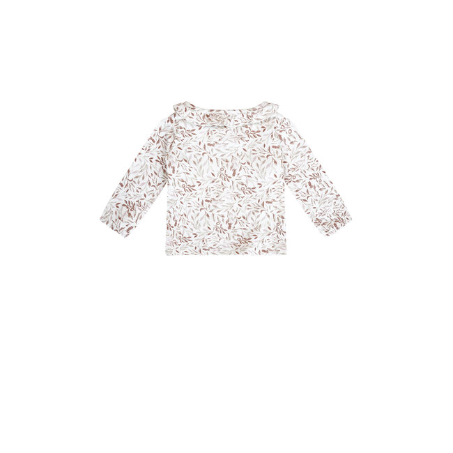 Petite Maison - Longsleeve with Ruffle Detail Kaya - AOP Leaves