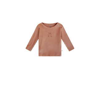 Petite Maison Petite Maison - Rib Jersey T-shirt with Chest Print Kokai - Caramel