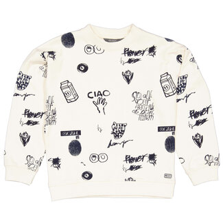 Quapi Quapi - Sweater  Hagar - AOP White Sketch