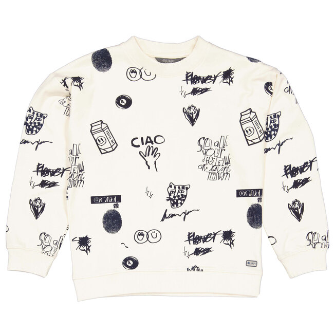 Quapi - Sweater  Hagar - AOP White Sketch