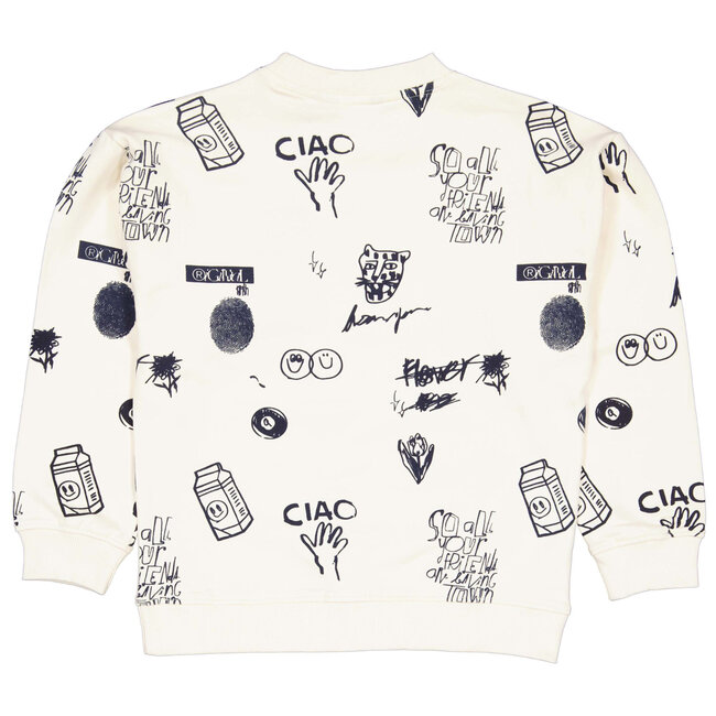 Quapi - Sweater  Hagar - AOP White Sketch