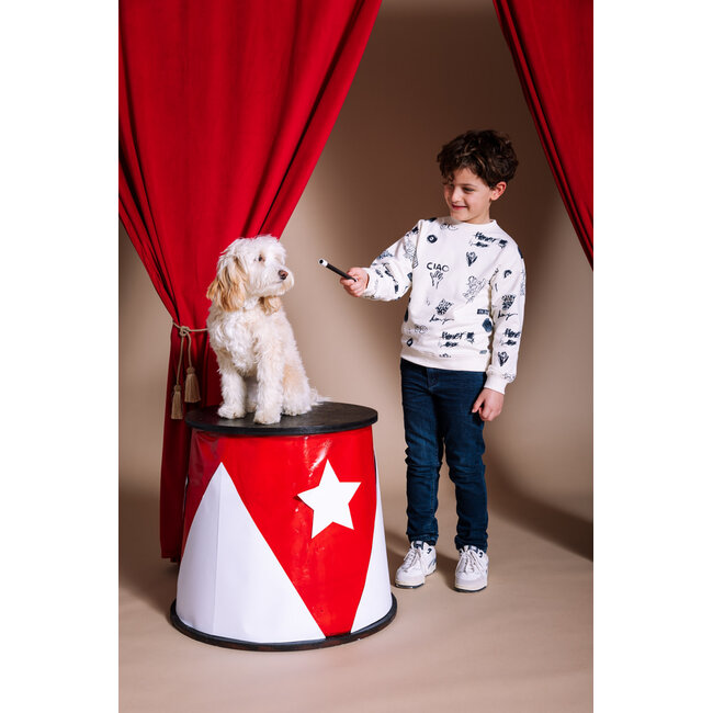 Quapi - Sweater  Hagar - AOP White Sketch