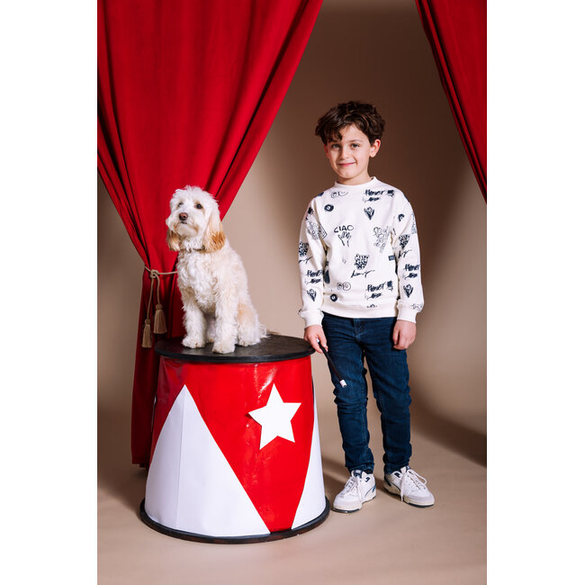 Quapi - Sweater  Hagar - AOP White Sketch