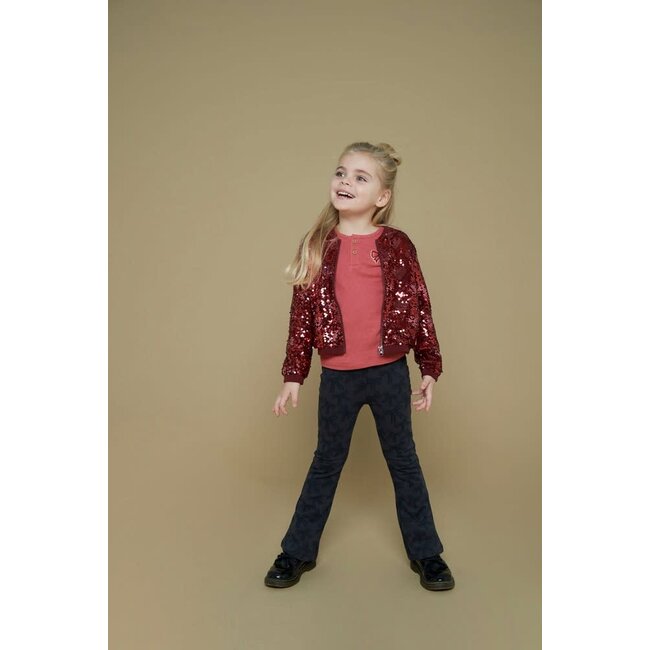 Jubel - Pailetten Bomberjack Bordeaux - Queen Of Hearts