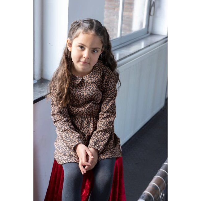 Jubel - Jurk AOP Bruin - Queen Of Hearts