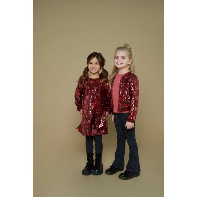 Jubel - Flared Broek AOP Antraciet - Queen Of Hearts