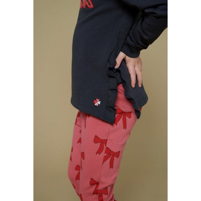 Jubel - Flared Broek AOP Roze - Queen Of Hearts
