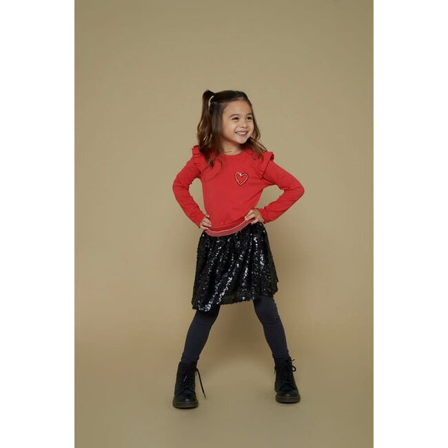 Jubel - Pailetten Rok Antraciet - Queen Of Hearts