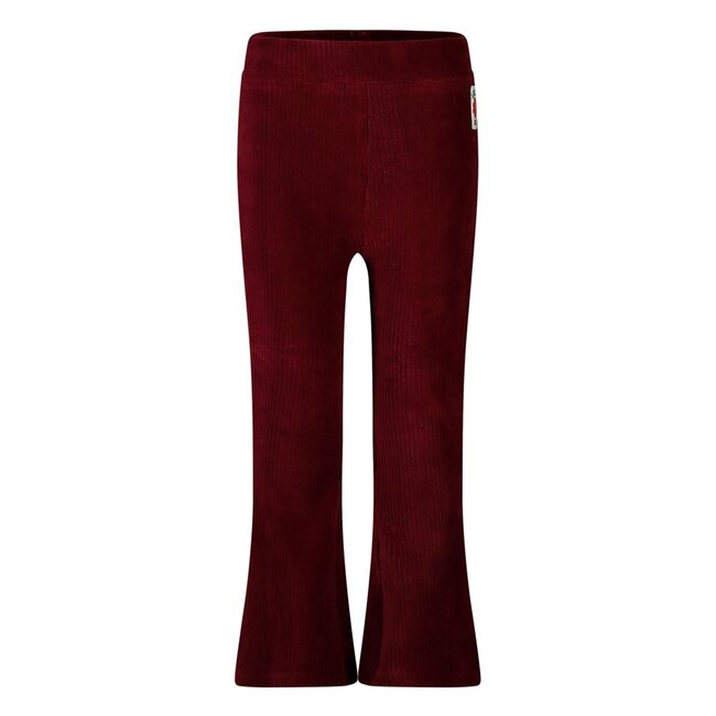 Jubel - Flared Broek Velours Rib Bordeaux - Queen Of Hearts