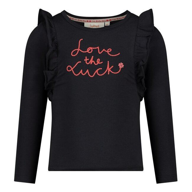 Jubel - Longsleeve Ruches Antraciet - Queen Of Hearts