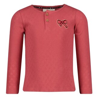 Jubel Jubel - Longsleeve Ajour Rib Roze - Queen Of Hearts