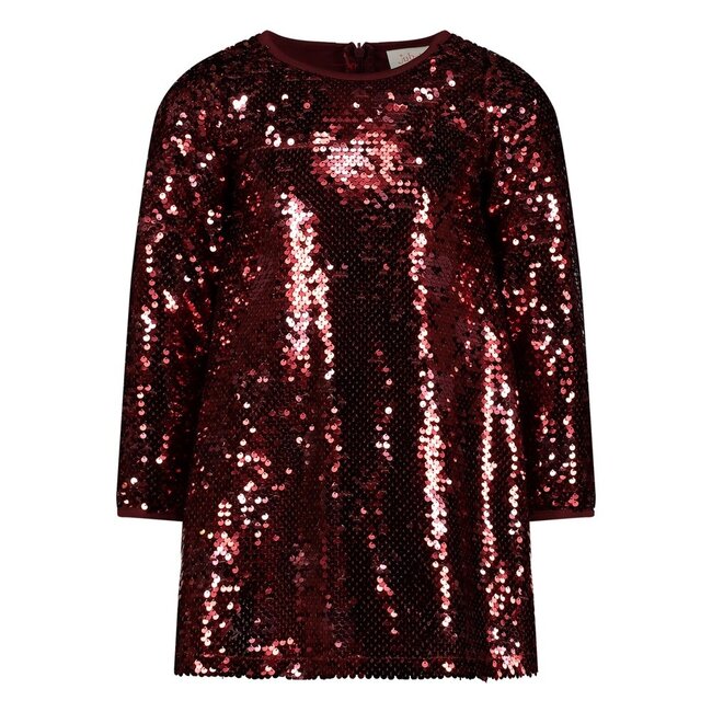Jubel - Pailetten Jurk Bordeaux - Queen Of Hearts