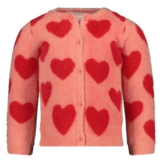 Jubel Jubel - Vest Gebreid AOP Lichtroze - Queen Of Hearts