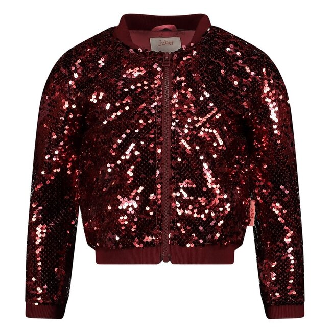 Jubel - Pailetten Bomberjack Bordeaux - Queen Of Hearts
