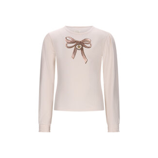 Le Chic Le Chic - Bow Print T-shirt Nonsy - Warm Winter White