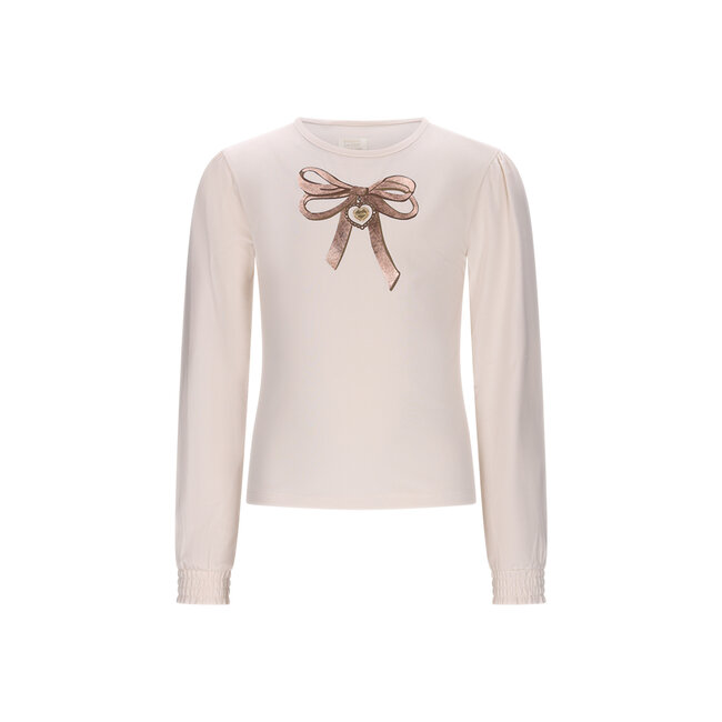 Le Chic - Bow Print T-shirt Nonsy - Warm Winter White