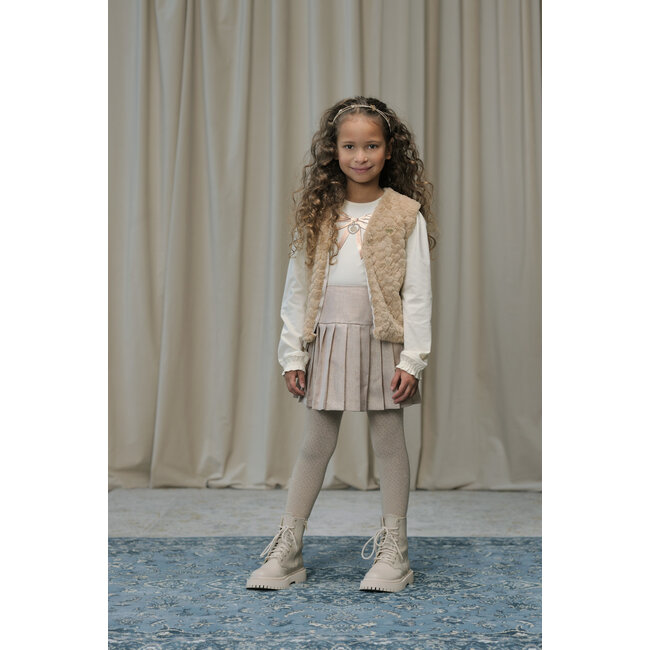 Le Chic - Bow Print T-shirt Nonsy - Warm Winter White