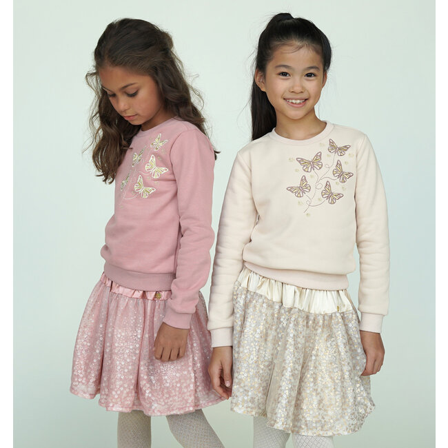 Le Chic - Sequined Panel Skirt Trust - Sweet Cerise