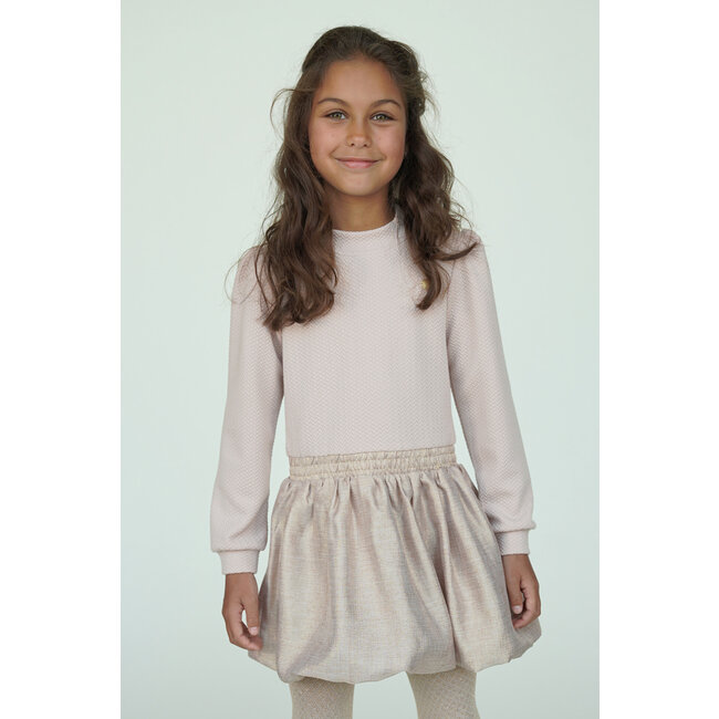 Le Chic - Knit and Glitter Dress Salloon - Café au Lait