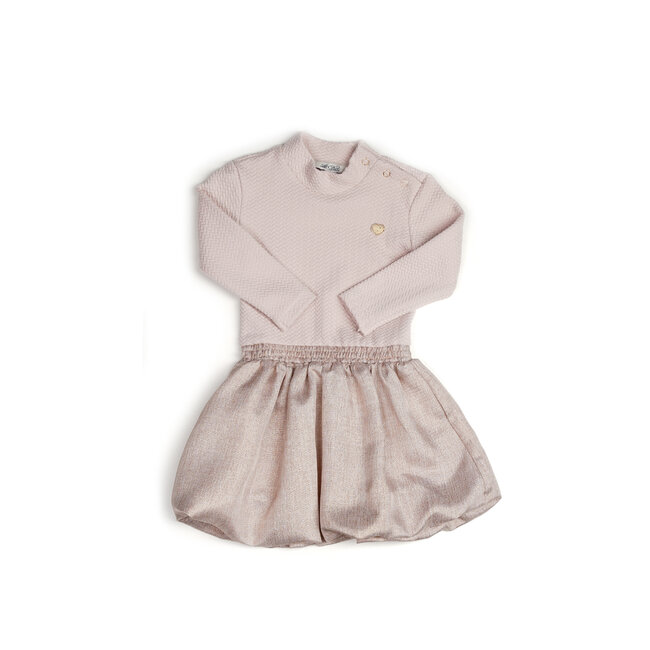 Le Chic - Knit and Glitter Dress Sabloon - Café au Lait