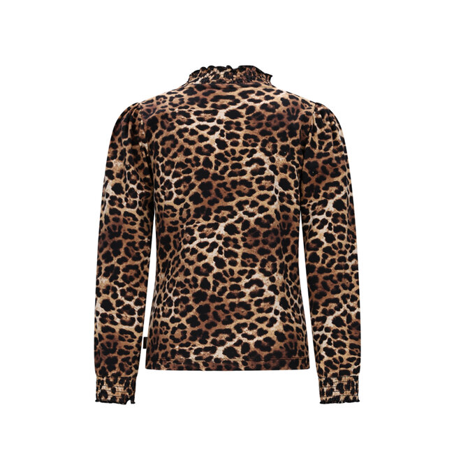 Moodstreet - Smock Neck Top Laure - Leopard