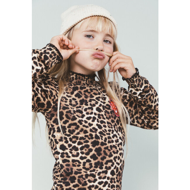 Moodstreet - Smock Neck Top Laure - Leopard