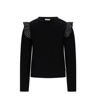 Moodstreet Moodstreet - Shoulder Ruffle Top Senna - Black