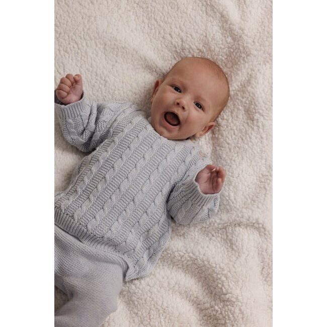 Feetje - Broek Gebreid Blauw Melange - The Knits