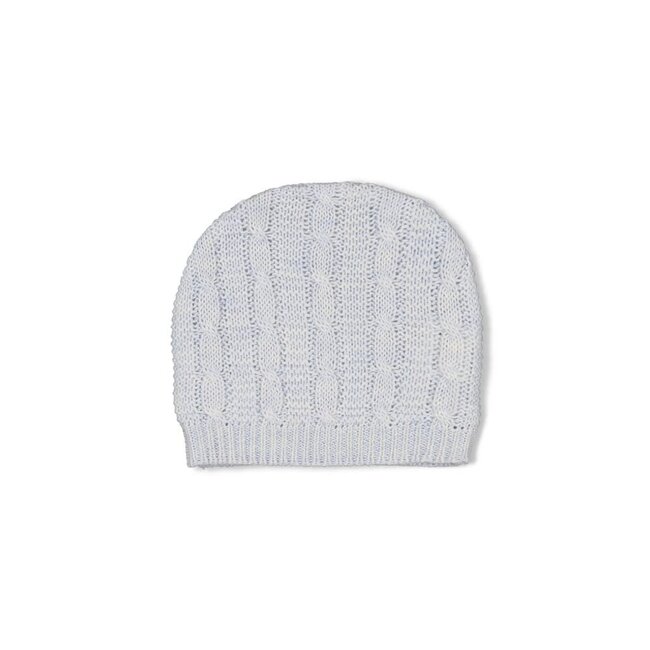 Feetje - Mutsje Gebreid Blauw Melange - The Knits