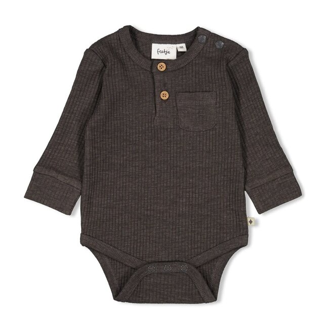 Feetje - Romper Rib Antraciet Melange - Rawrsome