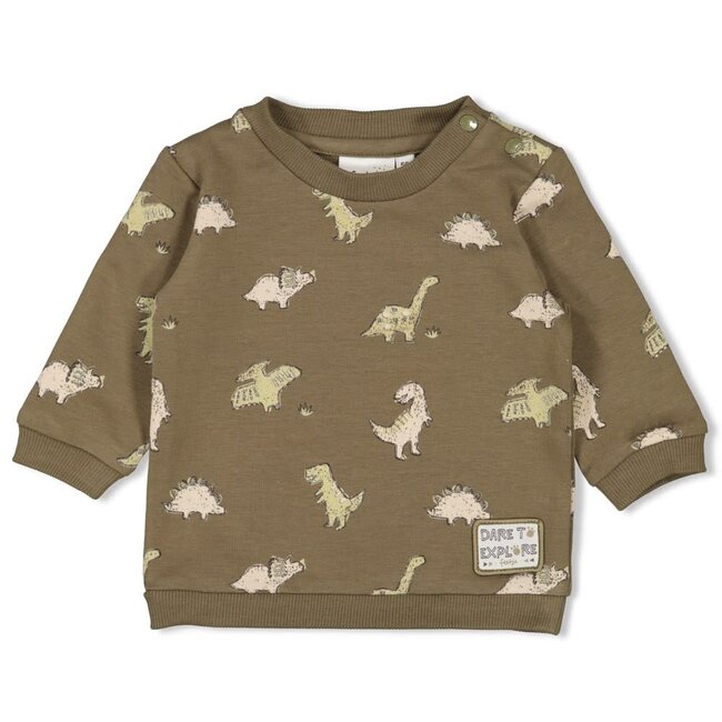 Feetje - Sweater AOP Olijf - Rawrsome