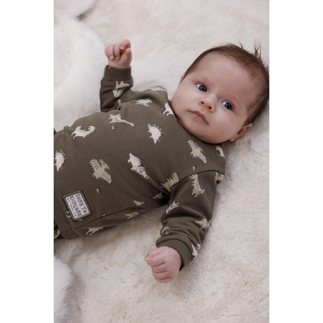 Feetje - Sweater AOP Olijf - Rawrsome