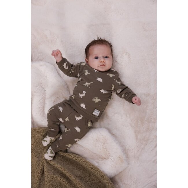 Feetje - Sweater AOP Olijf - Rawrsome