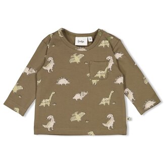 Feetje Feetje - Longsleeve AOP Olijf - Rawrsome